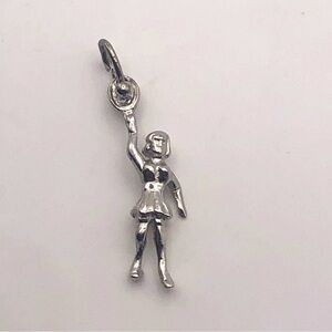 𝅺vtg Sterling Silver Tennis Squash Badminton Mini Charm Bracelet Charm